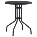 Gartentisch Schwarz 80 cm Stahl und Glas