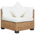 Ecksofa mit Kissen Natürliches Rattan