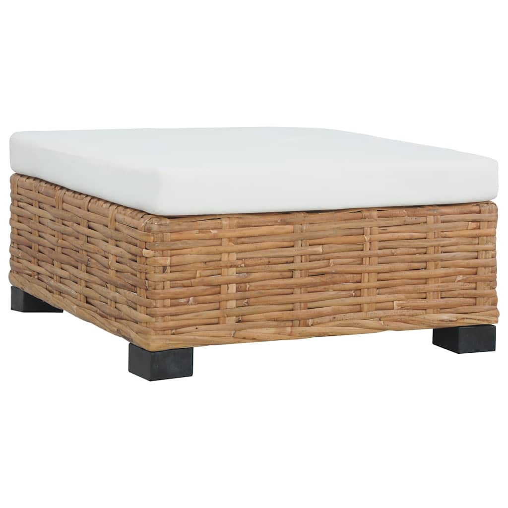 Fußhocker mit Kissen Natürliches Rattan