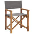 Regiestuhl Massivholz Teak Grau