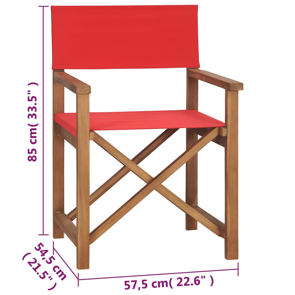 Regiestuhl Massivholz Teak Rot