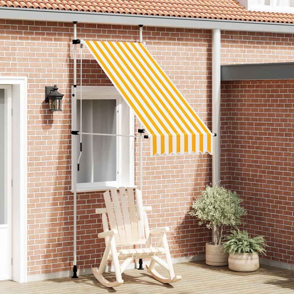 Markise Einziehbar Handbetrieben 100 cm Orange/Weiß Gestreift
