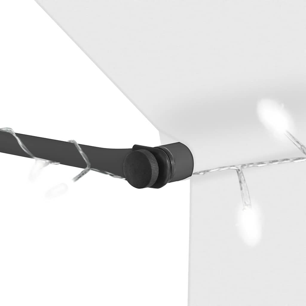Einziehbare Markise Handbetrieben mit LED 100 cm Creme