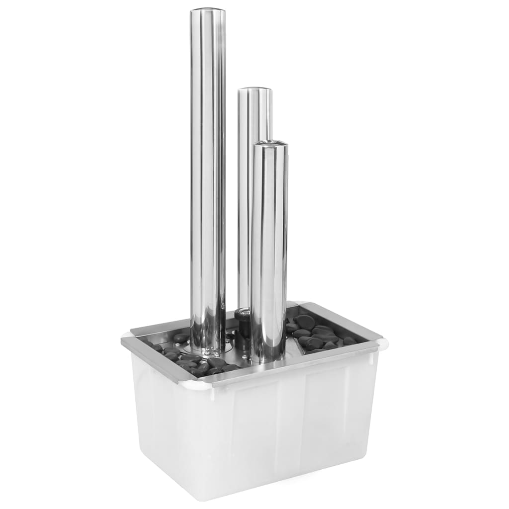 Gartenbrunnen Silbern 48x34x88 cm Edelstahl
