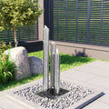 Gartenbrunnen Silbern 48x34x88 cm Edelstahl