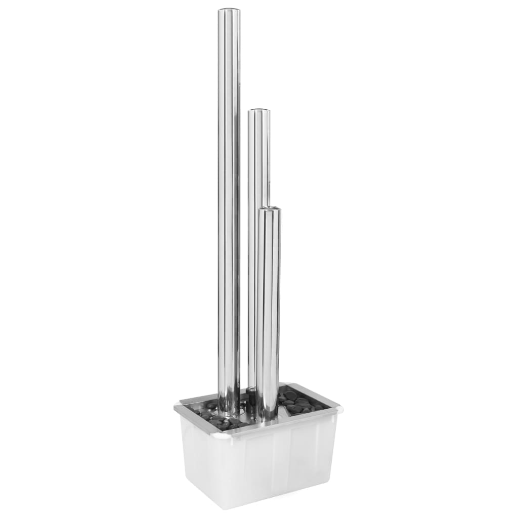 Gartenbrunnen Silbern 48x34x153 cm Edelstahl