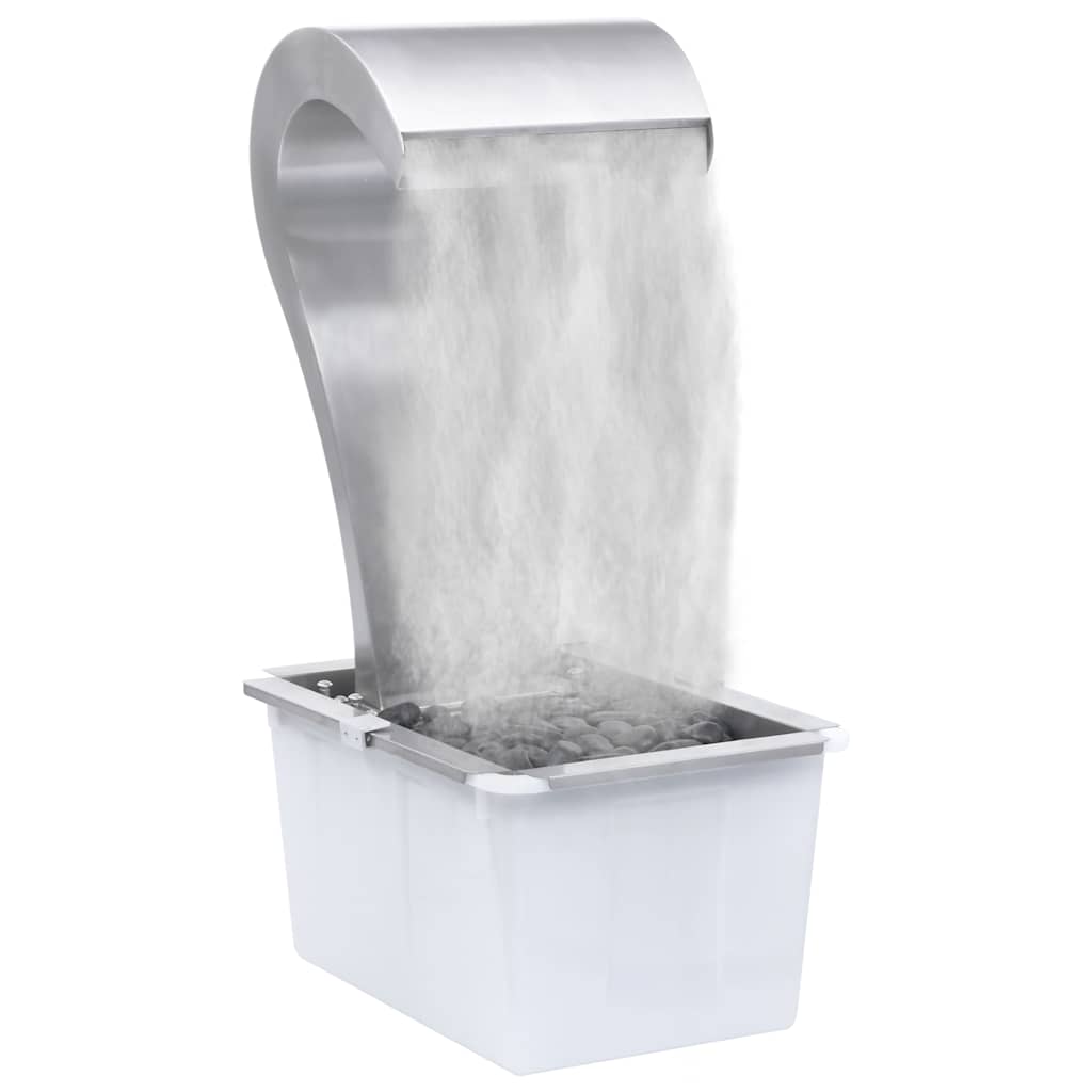 Garten-Wasserfall Silbern 34x49x82 cm Edelstahl