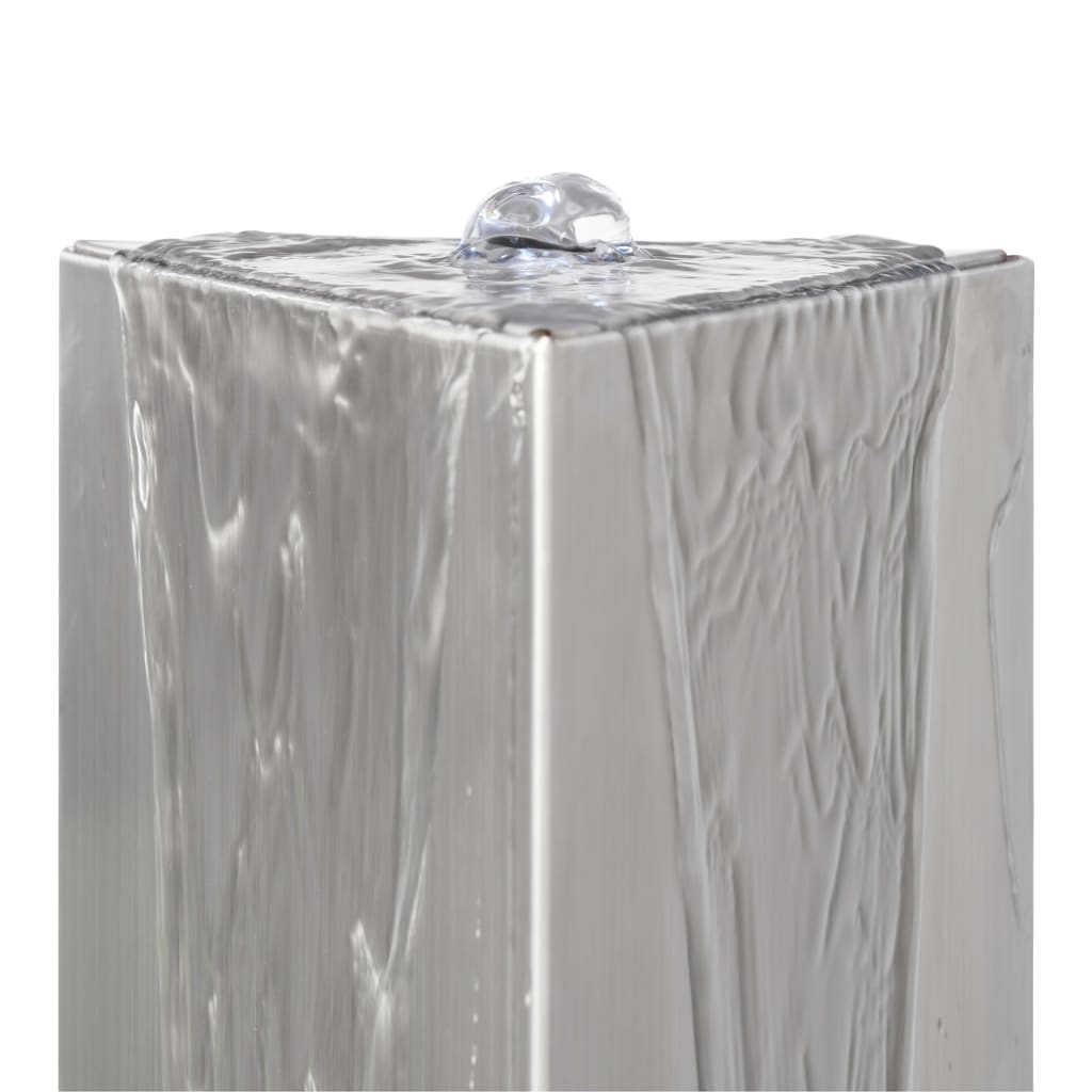 Gartenbrunnen Silbern 37,7x32,6x110 cm Edelstahl
