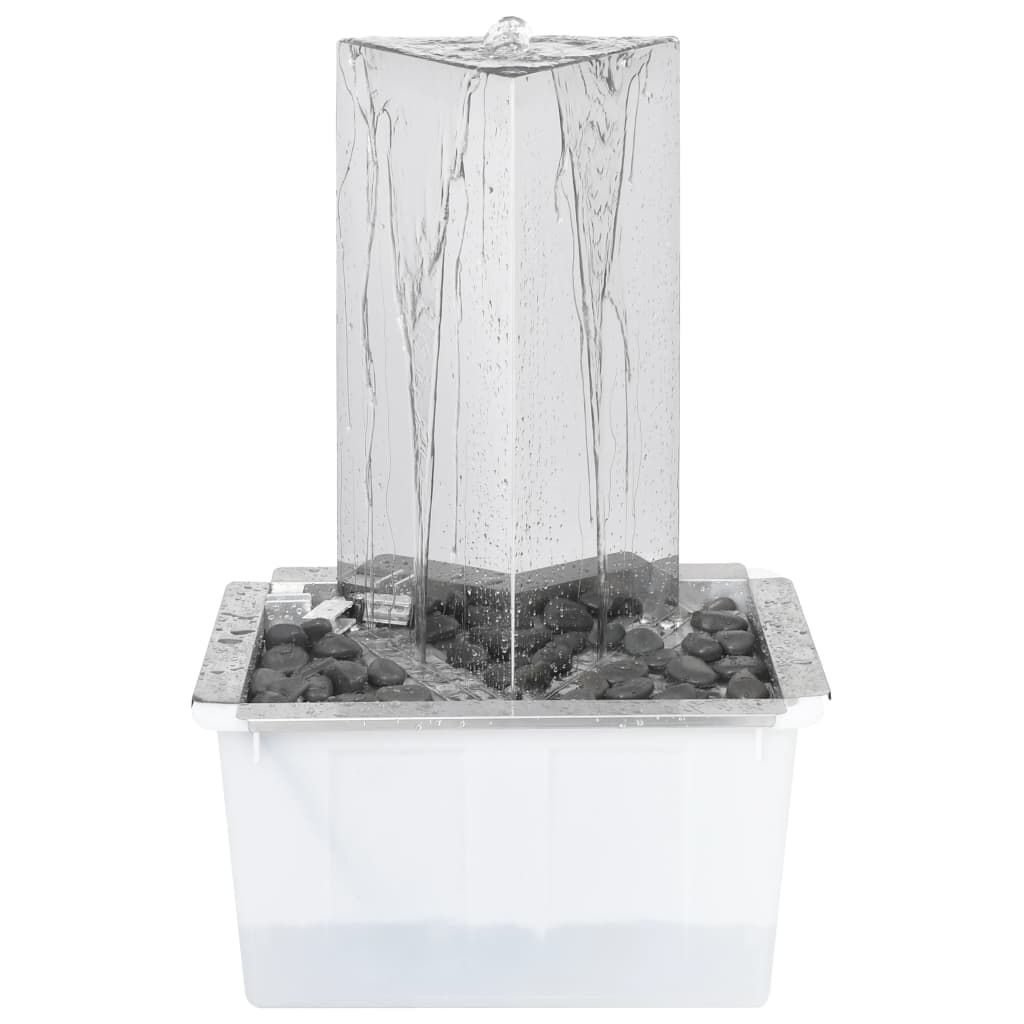 Gartenbrunnen mit Pumpe Edelstahl 76 cm Dreieckig