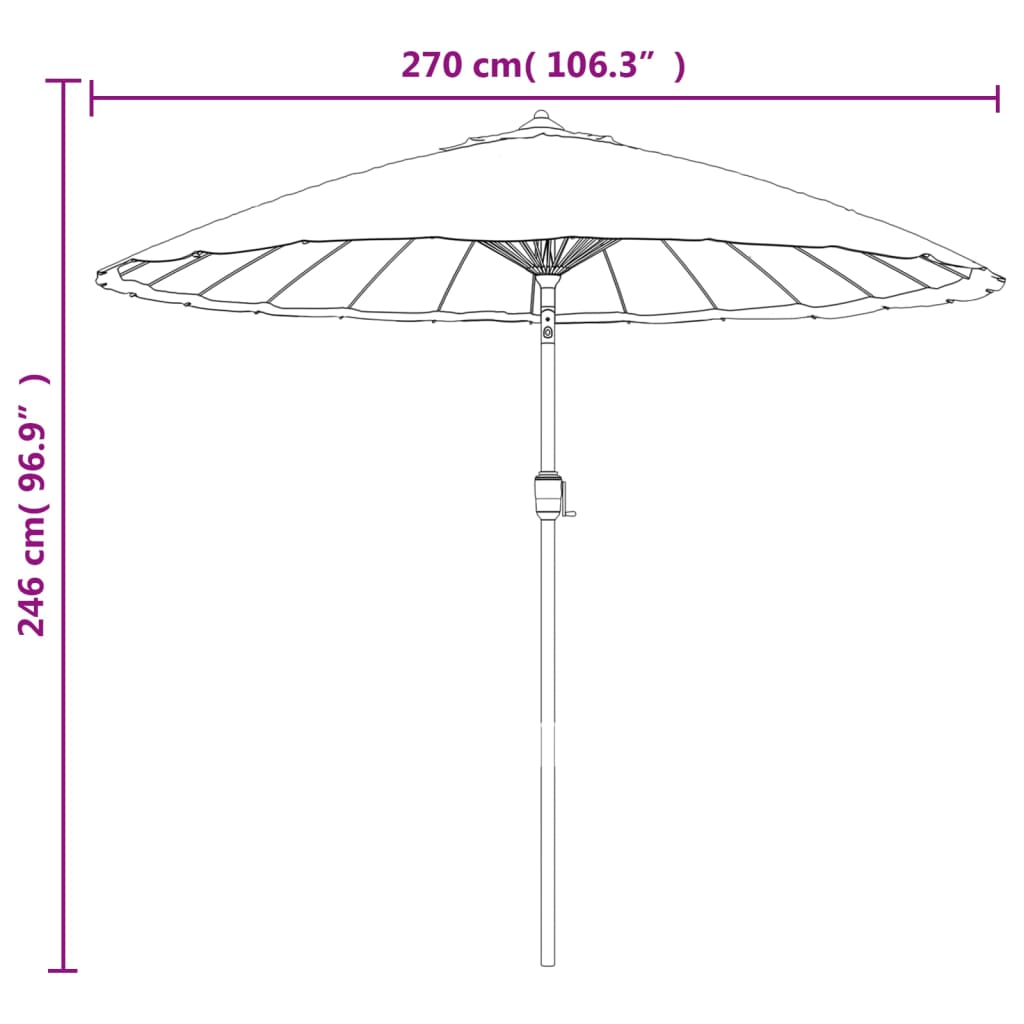 Sonnenschirm mit Aluminium-Mast 270 cm Bordeauxrot