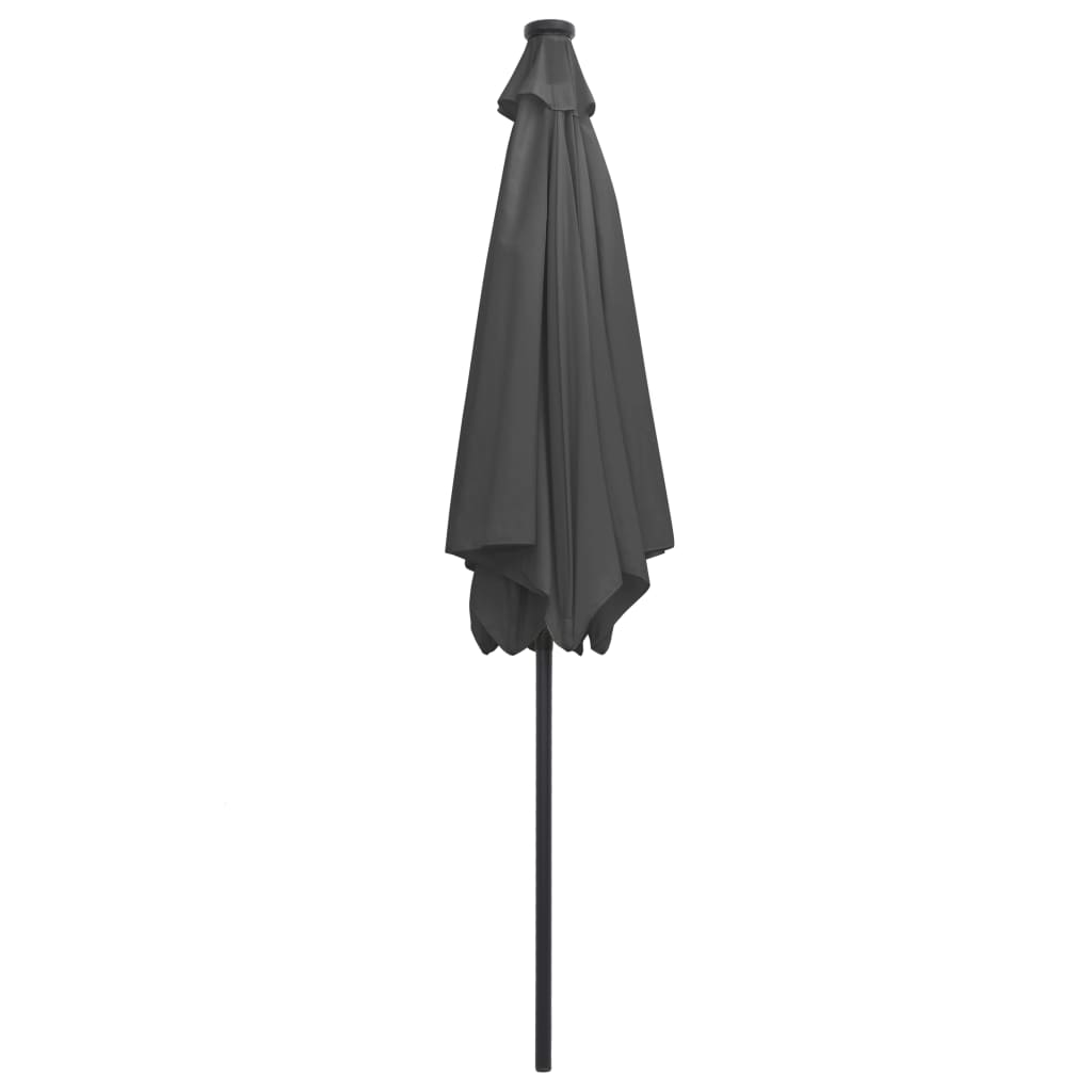 Sonnenschirm mit LED-Beleuchtung und Alu-Mast 300 cm Anthrazit