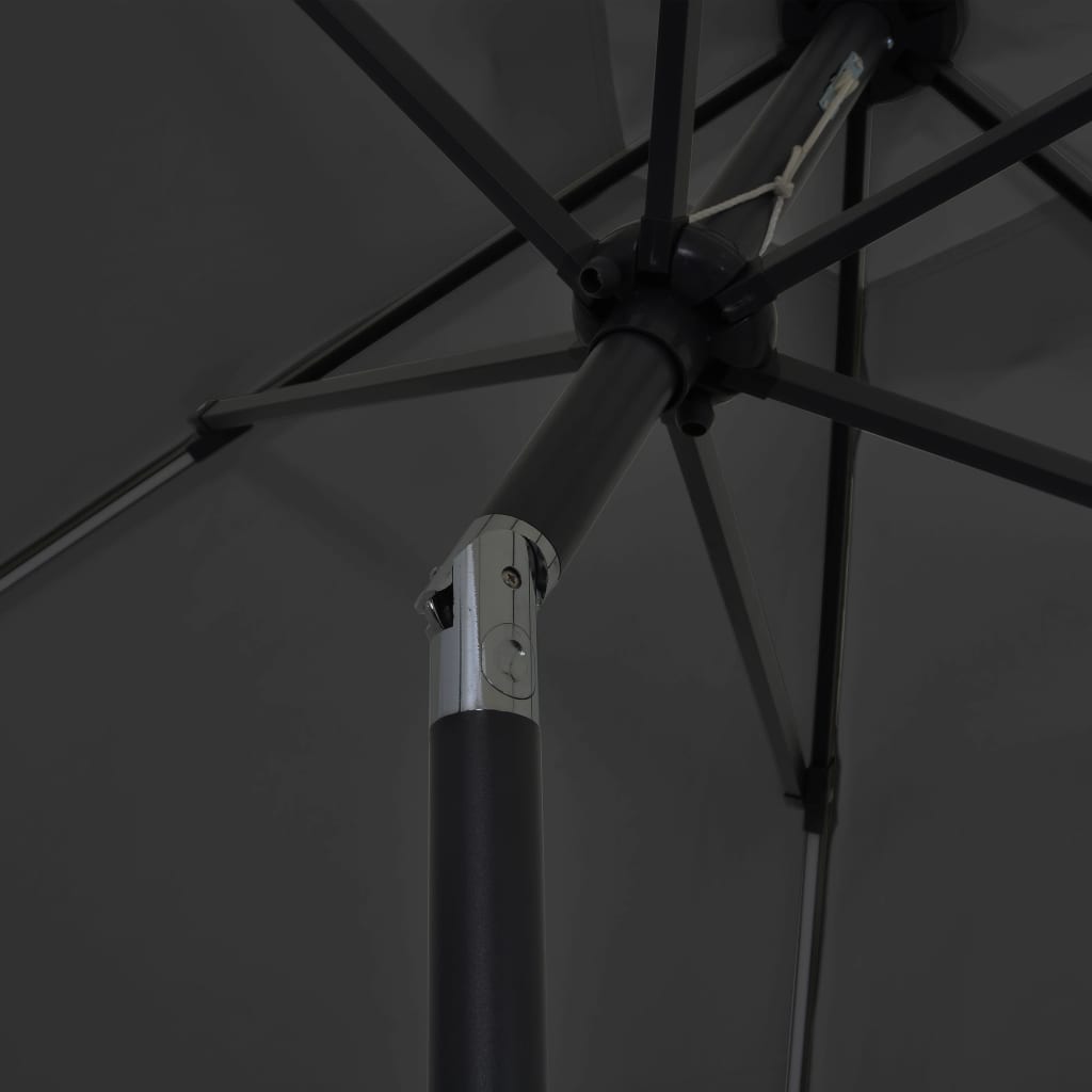 Sonnenschirm mit LED-Beleuchtung und Alu-Mast 300 cm Anthrazit