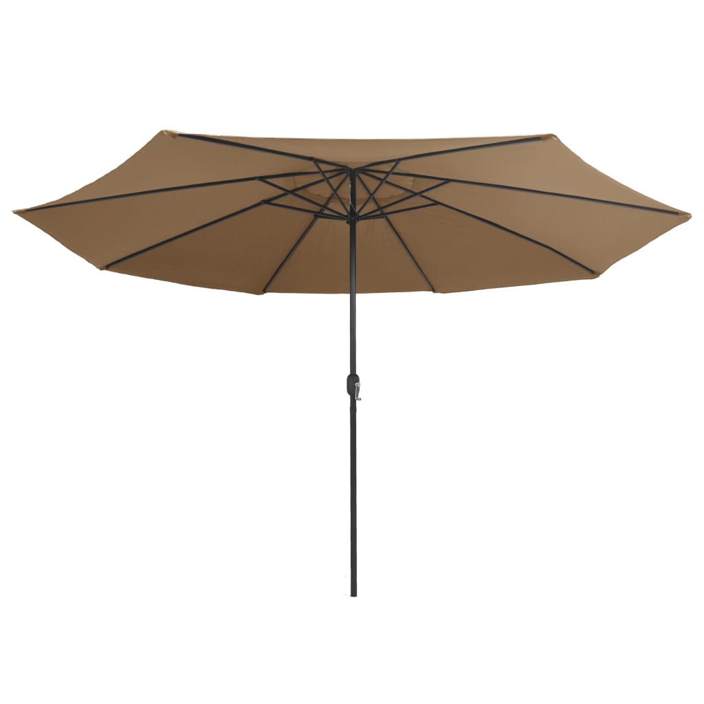 Sonnenschirm mit Metall-Mast 390 cm Taupe
