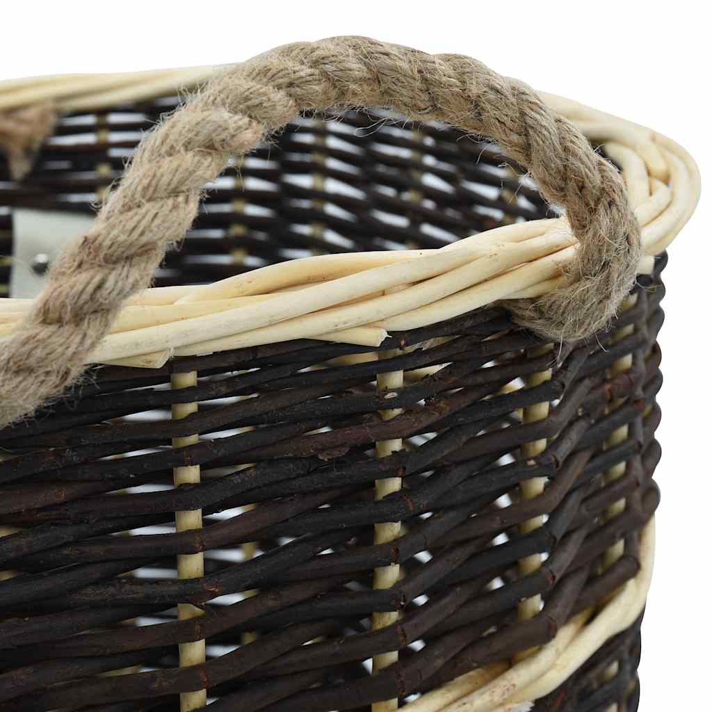 Holzkorb mit Trageriemen 50 x 44 x 58 cm Natur Weide