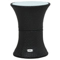 Garten-Beistelltisch Trommelform Schwarz Poly Rattan
