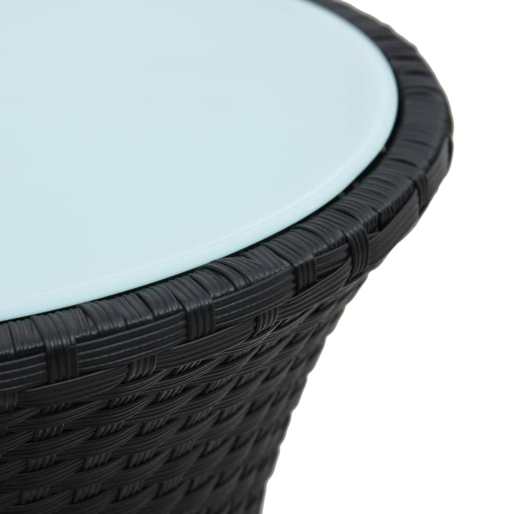 Garten-Beistelltisch Trommelform Schwarz Poly Rattan