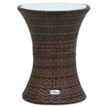 Garten-Beistelltisch Trommelform Braun Poly Rattan