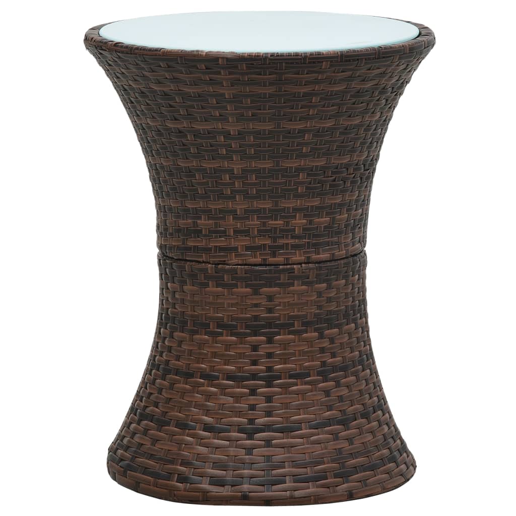 Garten-Beistelltisch Trommelform Braun Poly Rattan