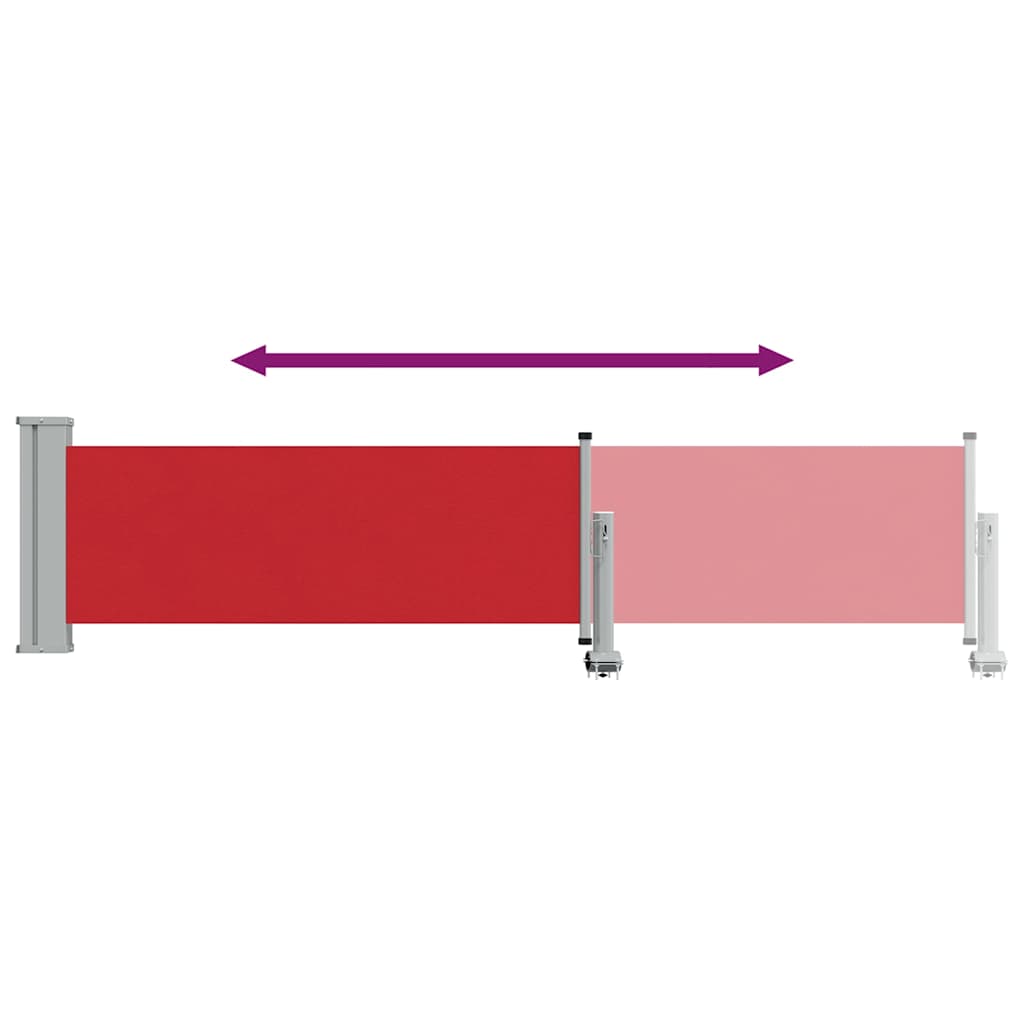 Ausziehbare Seitenmarkise 60×300 cm Rot