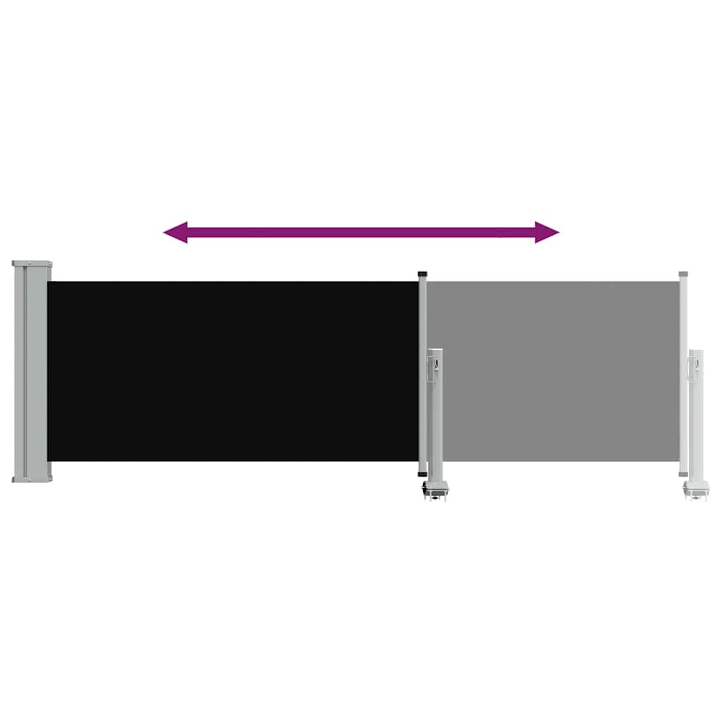 Ausziehbare Seitenmarkise 80×300 cm Schwarz