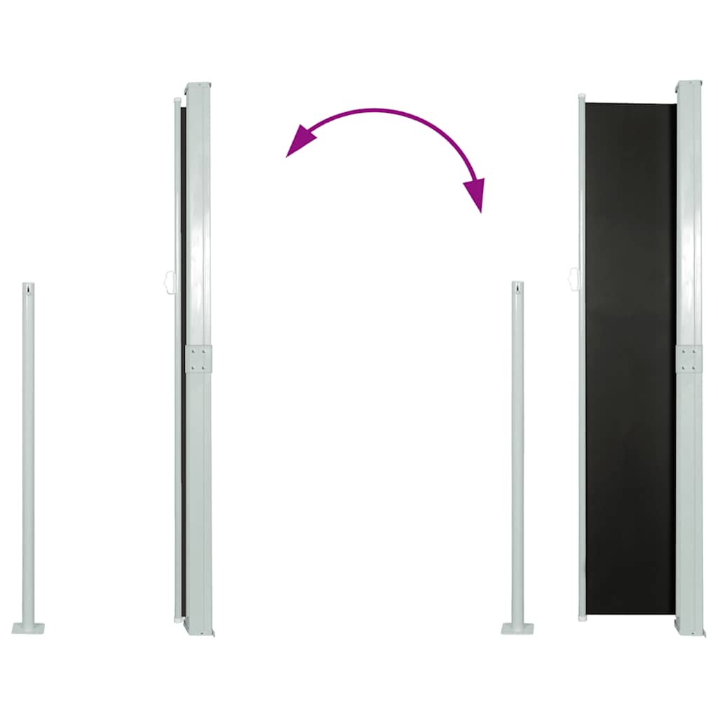 Ausziehbare Seitenmarkise 170×300 cm Schwarz