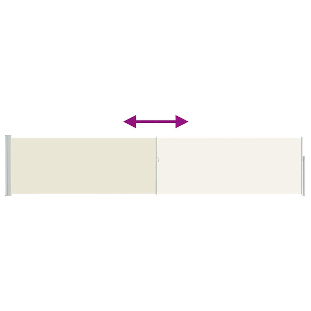 Ausziehbare Seitenmarkise 100×500 cm Creme