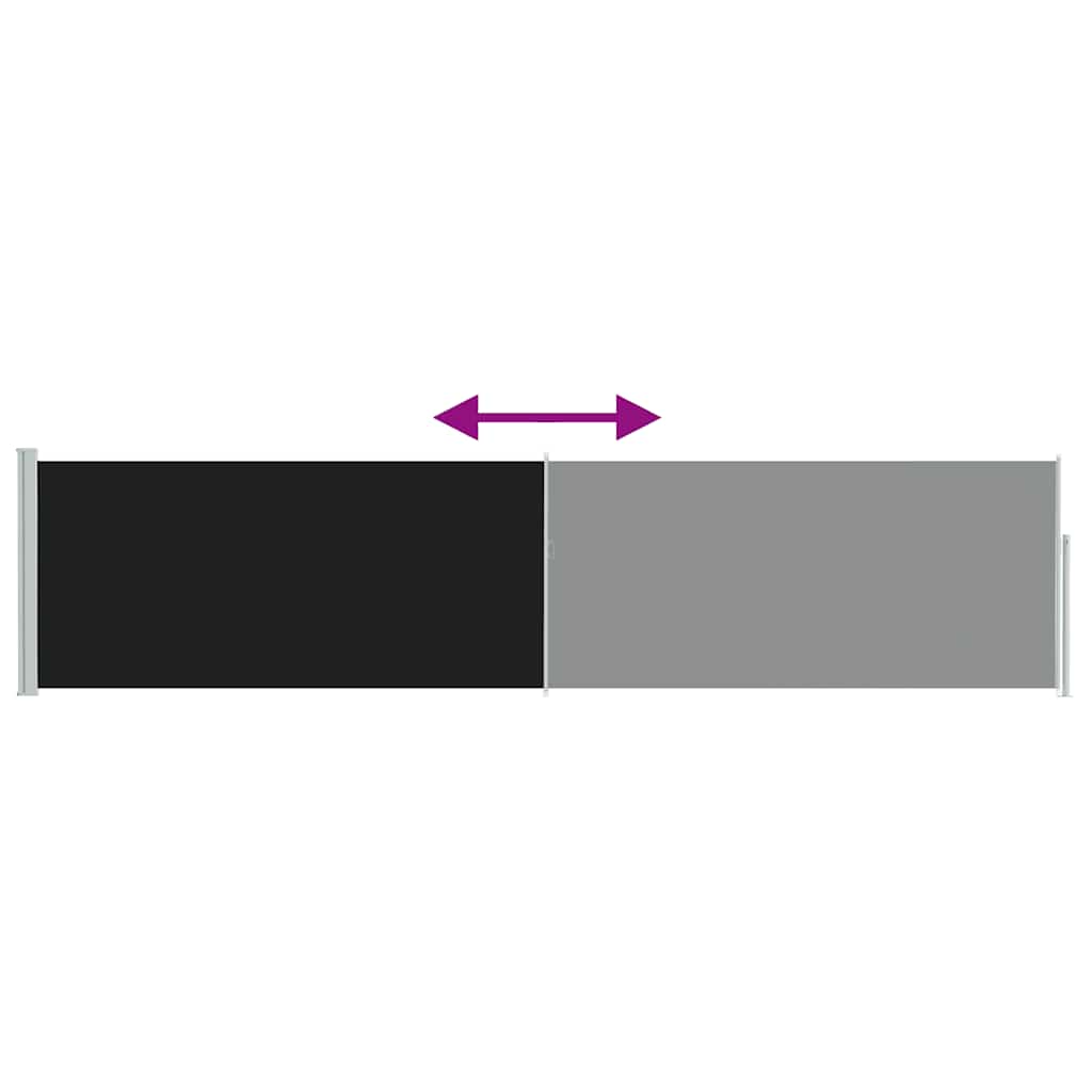Ausziehbare Seitenmarkise 120×500 cm Schwarz