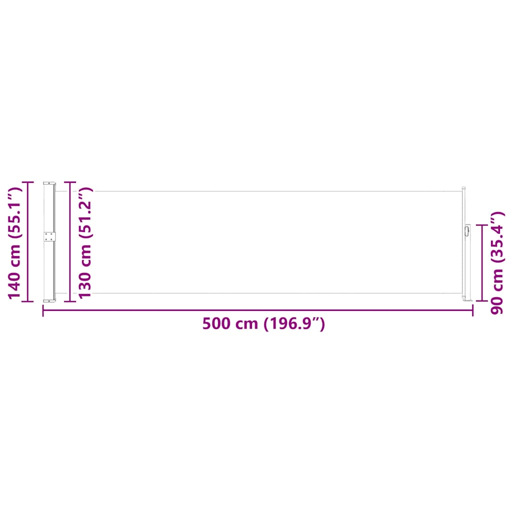 Ausziehbare Seitenmarkise 140×500 cm Rot