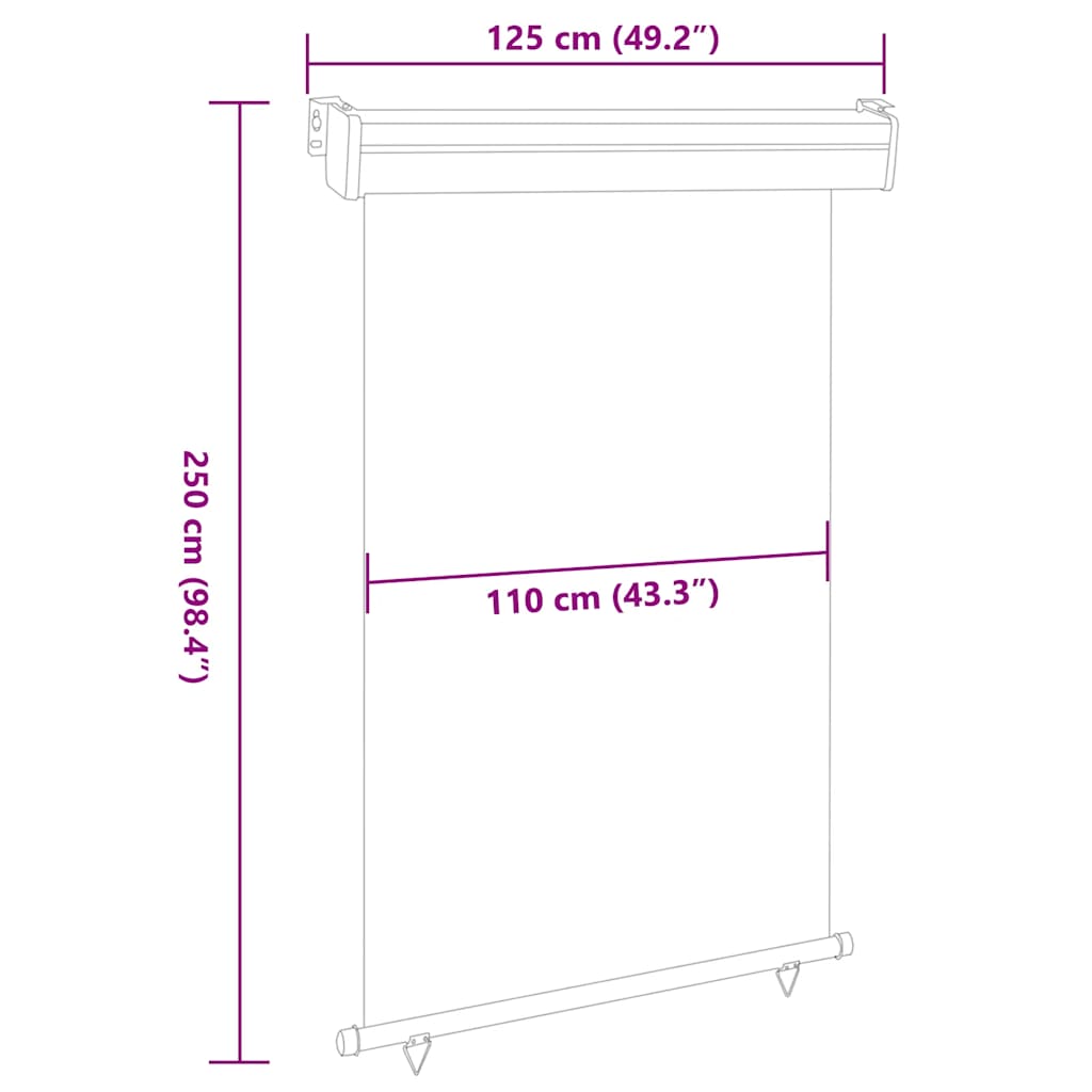 Balkon-Seitenmarkise 125x250 cm Braun