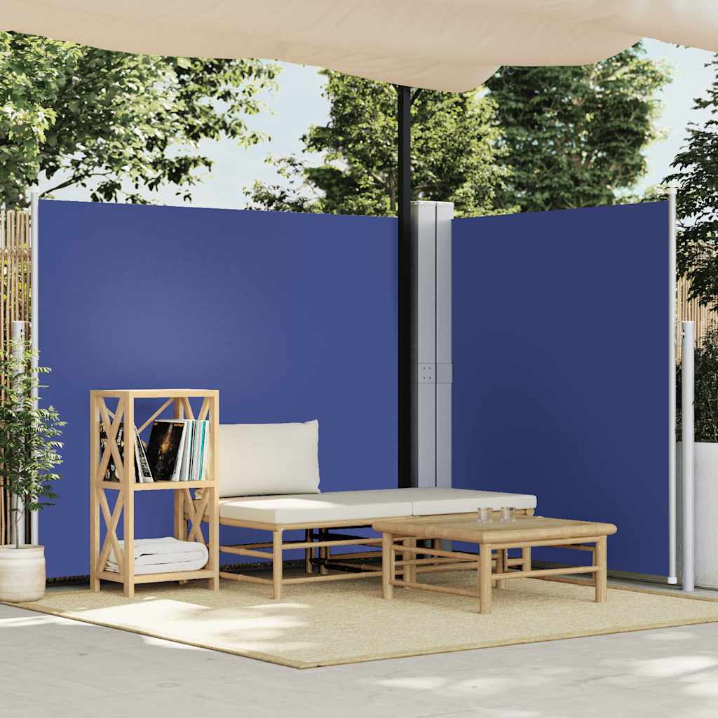 Ausziehbare Seitenmarkise Blau 160 x 600 cm