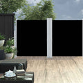 Ausziehbare Seitenmarkise Doppelt 170 x 600 cm Schwarz