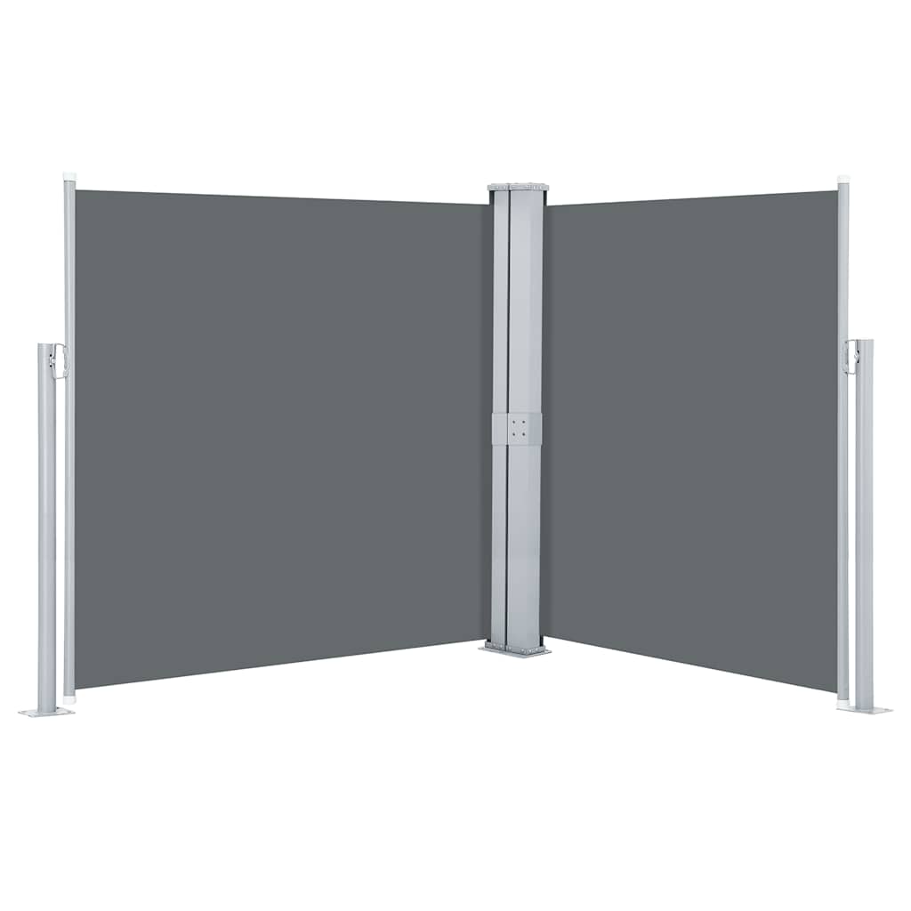 Ausziehbare Seitenmarkise Doppelt 170 x 600 cm Anthrazit