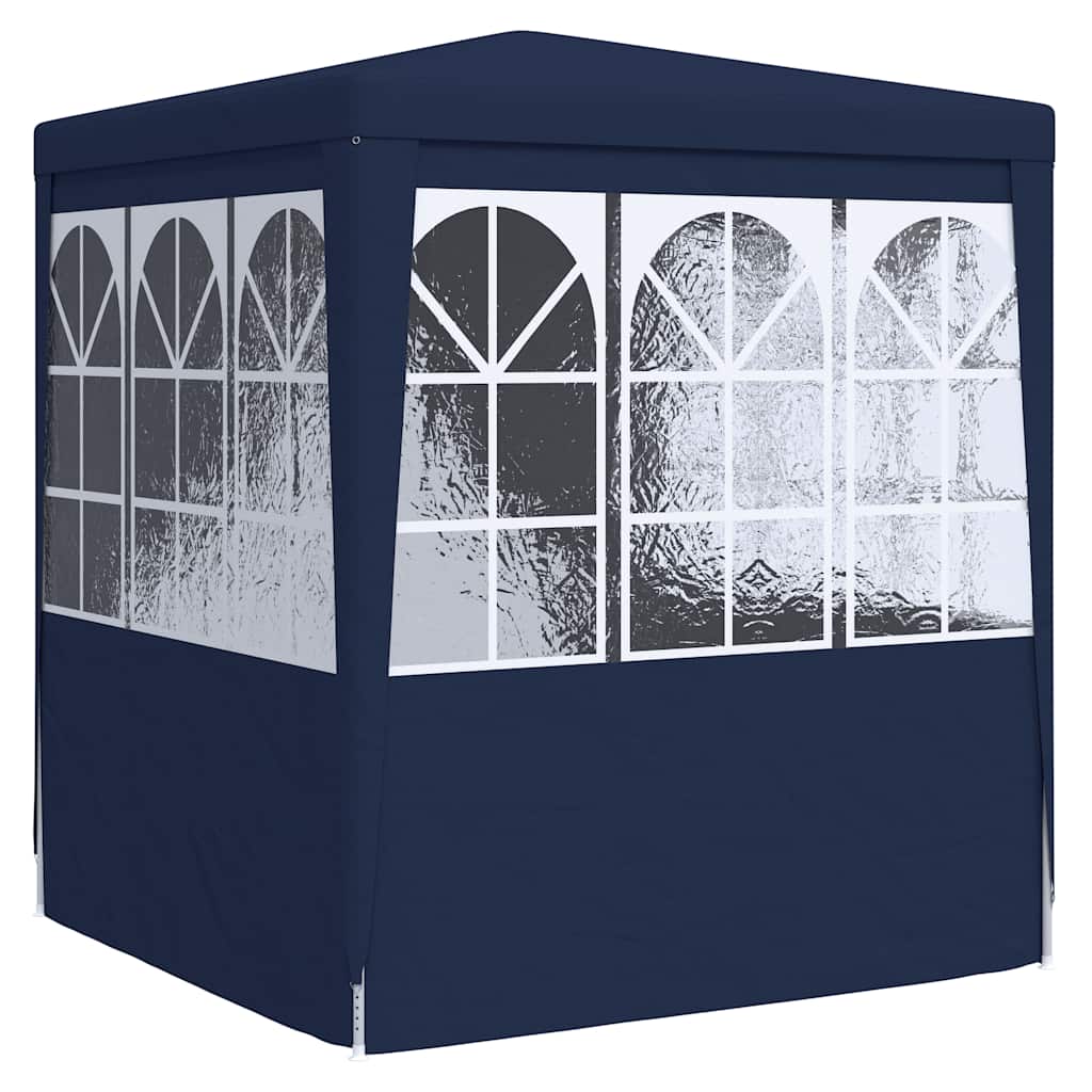 Profi-Partyzelt mit Seitenwänden 2×2m Blau 90 g/m²