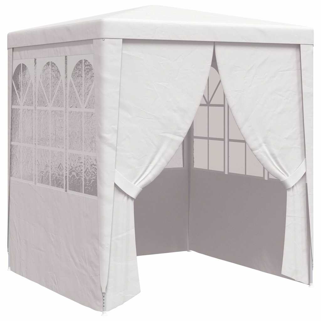 Profi-Partyzelt mit Seitenwänden 2,5x2,5 m Weiß 90 g/m²