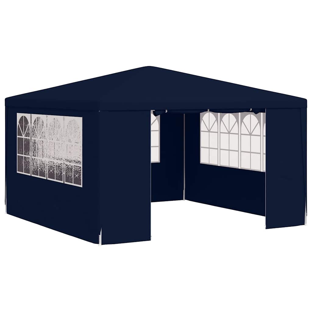 Profi-Partyzelt mit Seitenwänden 4×4 m Blau 90 g/m²