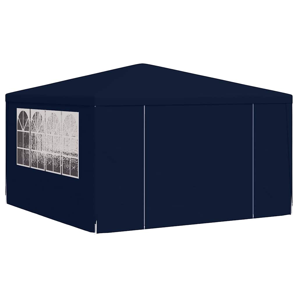 Profi-Partyzelt mit Seitenwänden 4×4 m Blau 90 g/m²