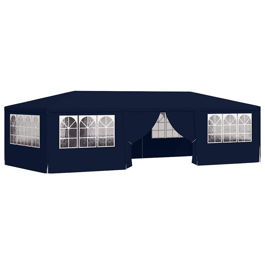 Profi-Partyzelt mit Seitenwänden 4×9 m Blau 90 g/m²