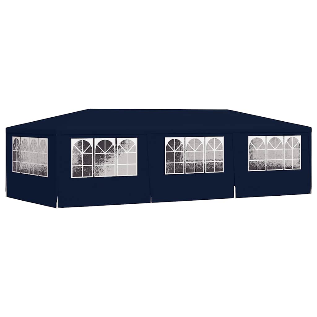 Profi-Partyzelt mit Seitenwänden 4×9 m Blau 90 g/m²