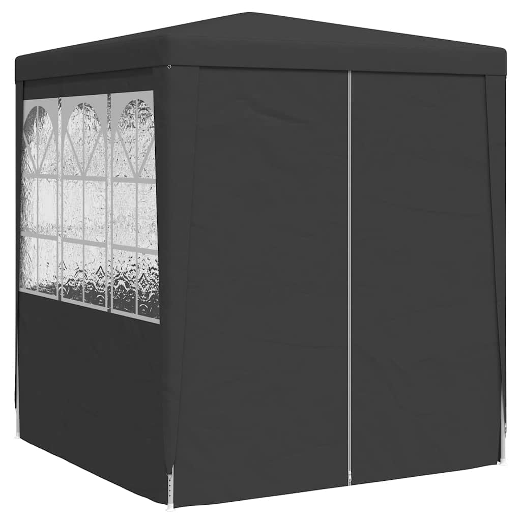 Profi-Partyzelt mit Seitenwänden 2,5×2,5m Anthrazit 90 g/m²