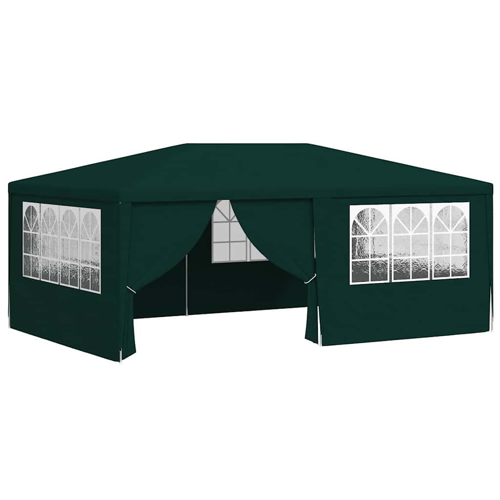 Profi-Partyzelt mit Seitenwänden 4×6 m Grün 90 g/m²