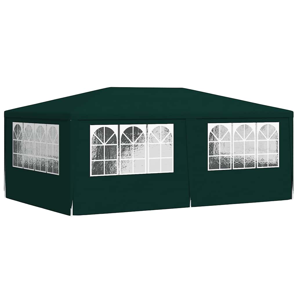 Profi-Partyzelt mit Seitenwänden 4×6 m Grün 90 g/m²