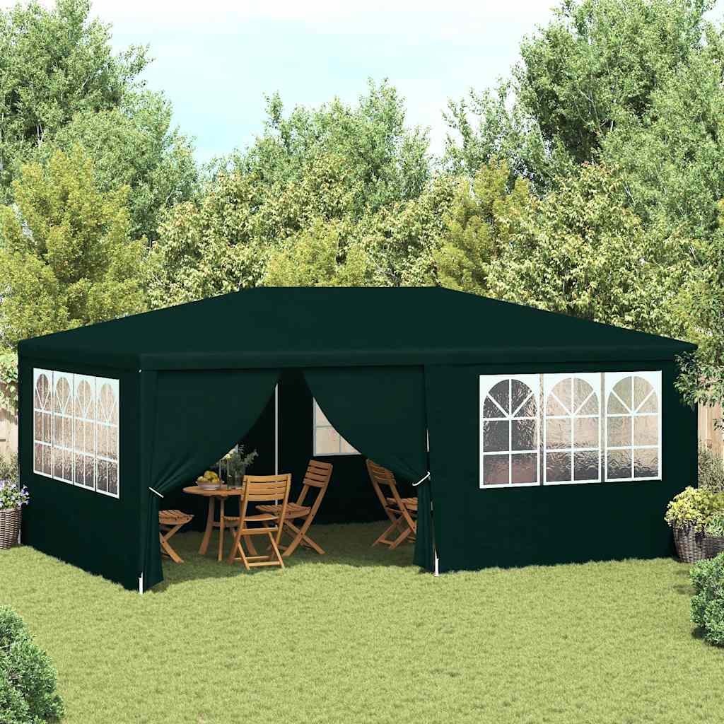 Profi-Partyzelt mit Seitenwänden 4×6 m Grün 90 g/m²