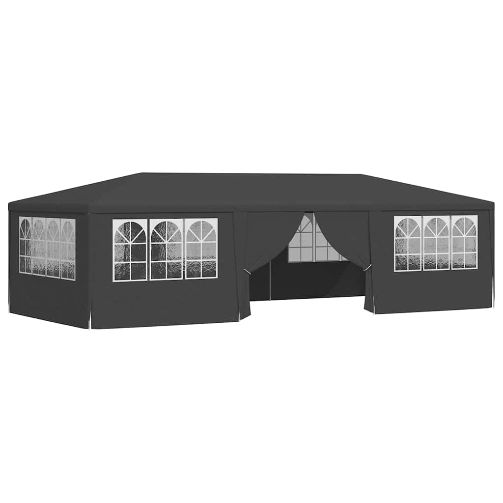 Profi-Partyzelt mit Seitenwänden 4×9 m Anthrazit 90 g/m²