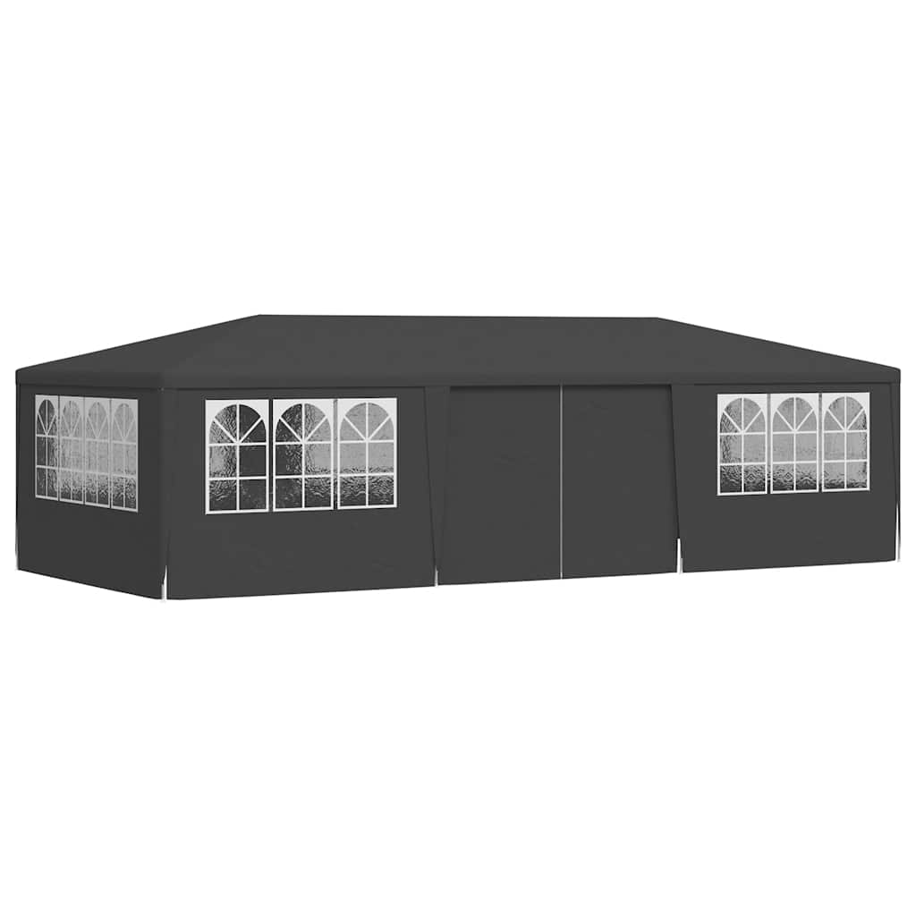 Profi-Partyzelt mit Seitenwänden 4×9 m Anthrazit 90 g/m²