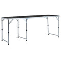 Klappbarer Campingtisch Grau Aluminium 180 x 60 cm