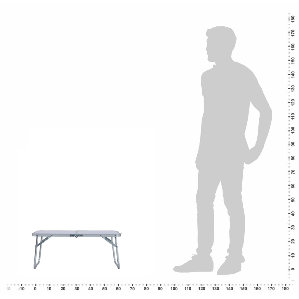 Klappbarer Campingtisch Weiß Aluminium 60 x 40 cm