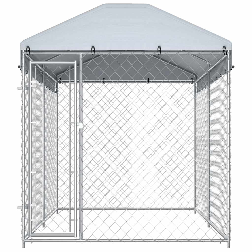 Outdoor-Hundezwinger mit Überdachung 382x192x225 cm