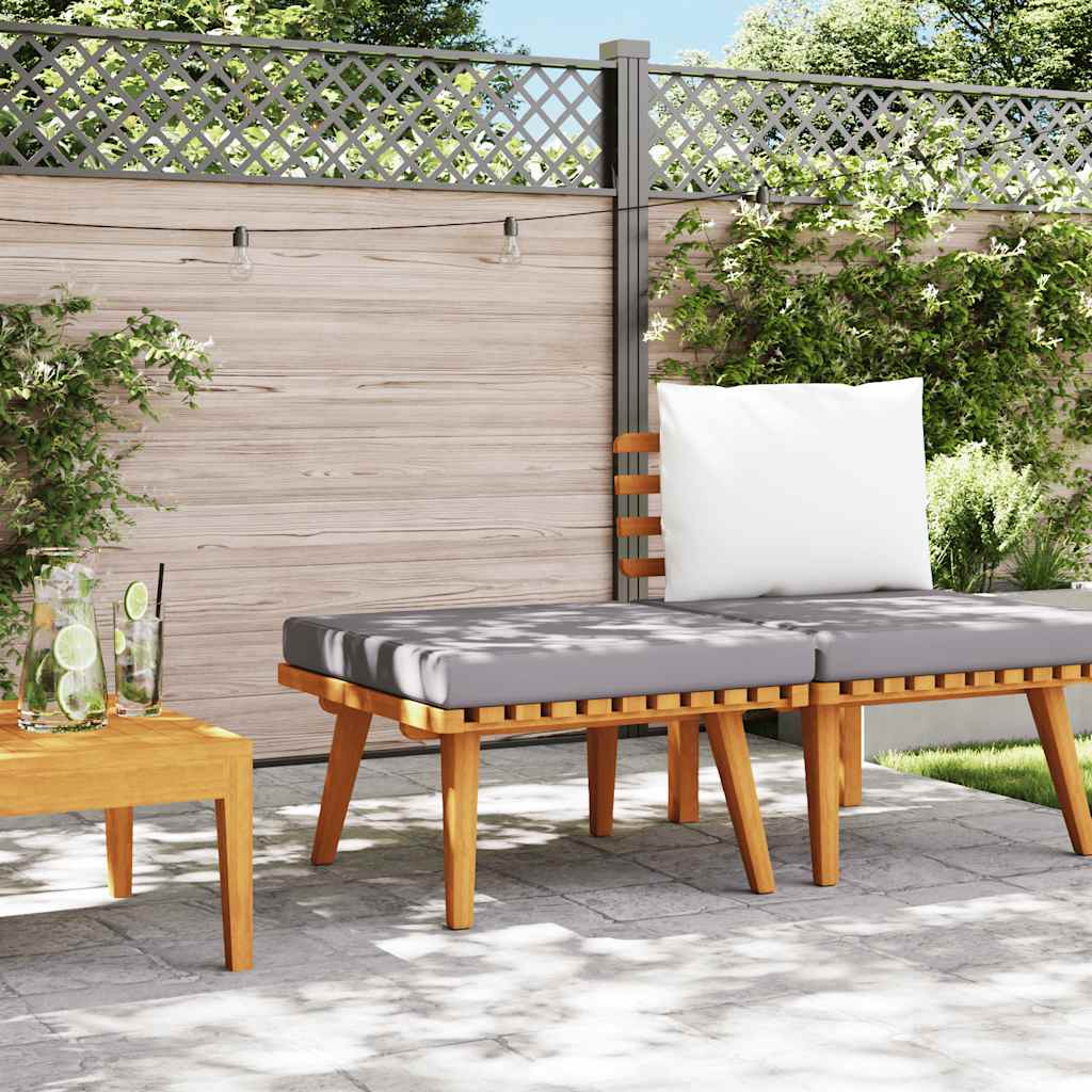 Garten-Fußhocker mit Auflage 60×60×29 cm Akazie Massivholz