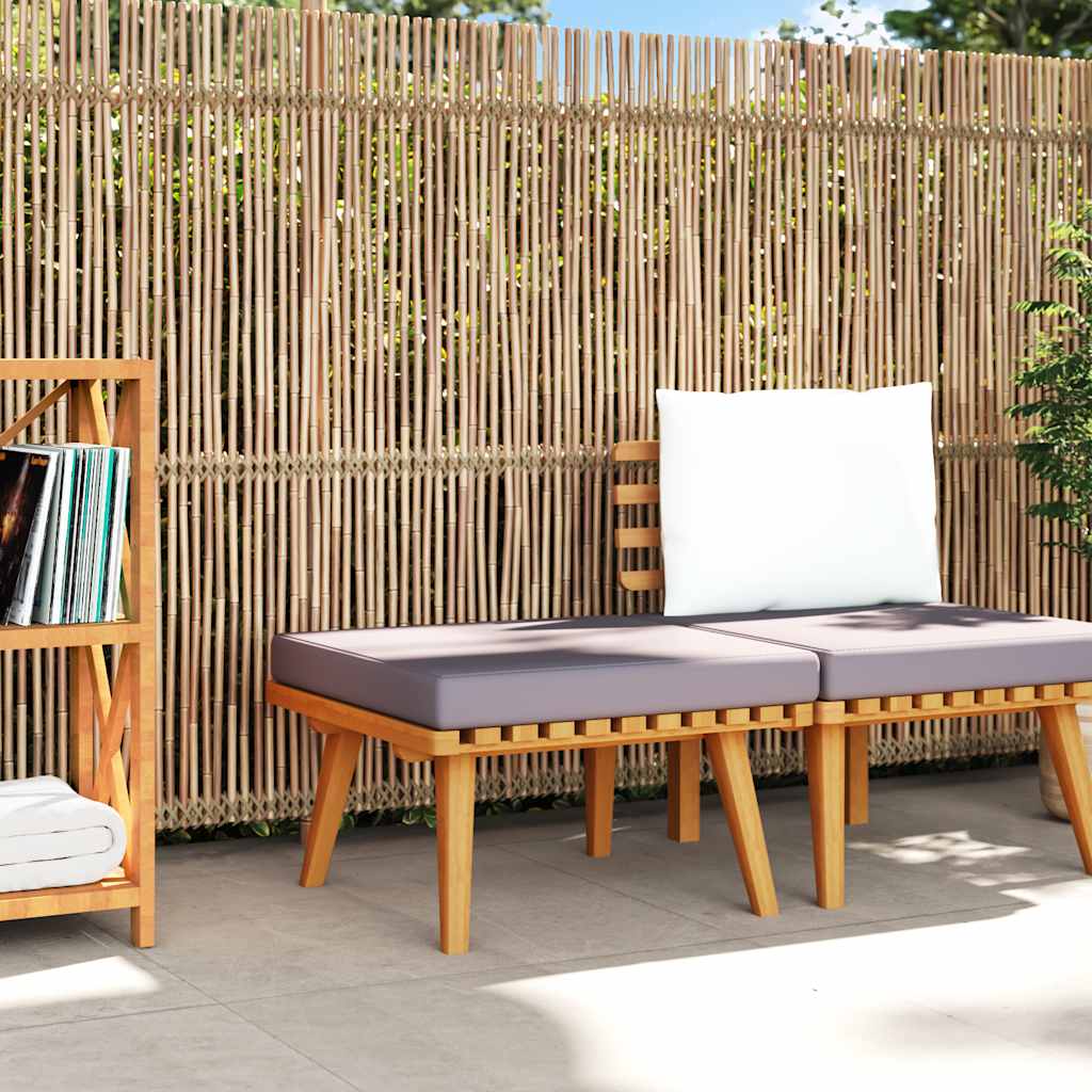 Garten-Fußhocker mit Auflage 60×60×29 cm Akazie Massivholz