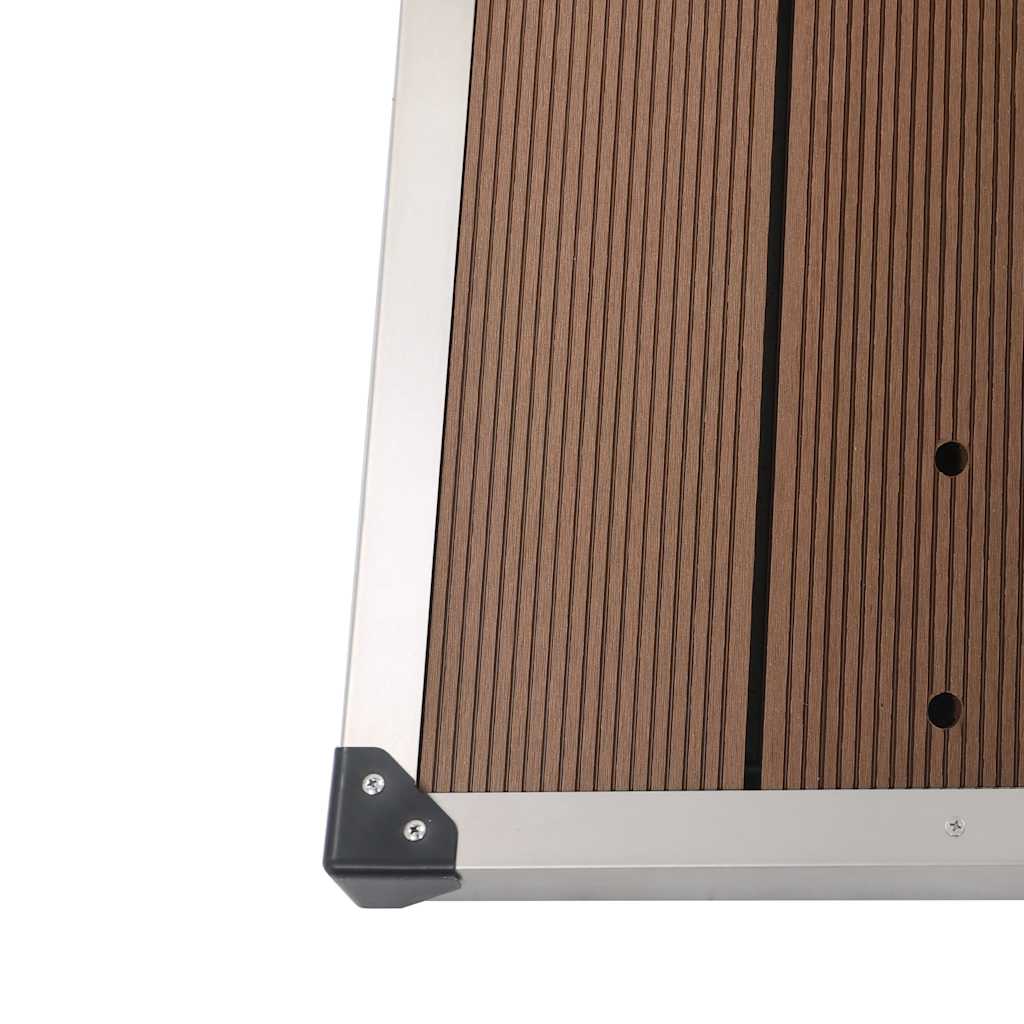 Garten-Duschwanne WPC Edelstahl 110 x 62 cm Braun